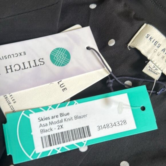 SKIES ARE BLUE Asa Modal Knit Blazer Black 2X Stitch Fix Nwt - Picture 7 of 7